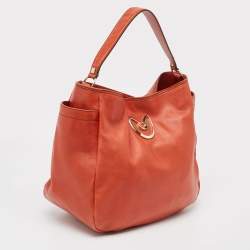 Gianfranco Ferre Dark Orange Leather Hobo