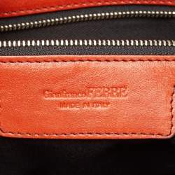 Gianfranco Ferre Dark Orange Leather Hobo