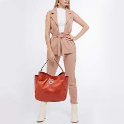 Gianfranco Ferre Dark Orange Leather Hobo