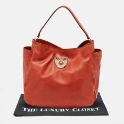 Gianfranco Ferre Dark Orange Leather Hobo