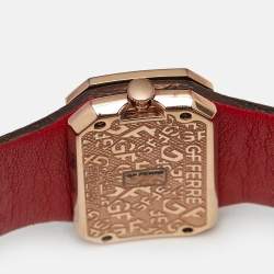 Pre Owned GF Ferre Brown Rose Gold Plated Stainless Steel Leather 9049L Women's Wristwatch 41 mm 