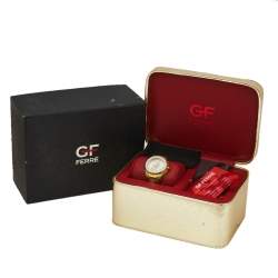 Pre Owned Gianfranco Ferre Yellow Gold Plated Stainless Steel Rubber Diamond GF.9024J Women's Wristwatch 45 mm