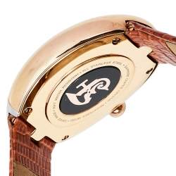Pre Owned Gianfranco Ferre Two-Tone Stainless Steel Leather Diamond Collection Women's Wristwatch 29 mm