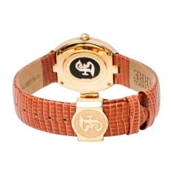 Pre Owned Gianfranco Ferre Two-Tone Stainless Steel Leather Diamond Collection Women's Wristwatch 29 mm