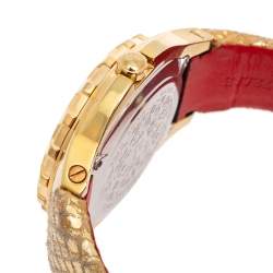 Gianfranco Ferre Mother of Pearl Gold Plated Stainless Steel Leather 9062J Women's Wristwatch 44 mm
