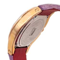 GF Ferre White Rose Gold Plated Stainless Steel Leather 9079J Women's Wristwatch 45 mm