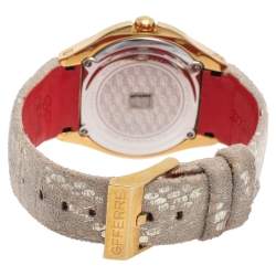 GF Ferre Mother of Pearl Gold Plated Stainless Steel Leather 9062J Women's Wristwatch 40 mm