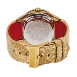 GF Ferre Mother of Pearl Gold Plated Stainless Steel Leather 9062J Women's Wristwatch 43 mm