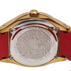 GF Ferre Mother of Pearl Gold Plated Stainless Steel Leather 9062J Women's Wristwatch 43 mm