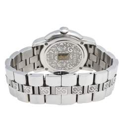 Pre Owned GF Ferre Silver Stainless Steel Diamond 9025L Women's Wristwatch 34 mm