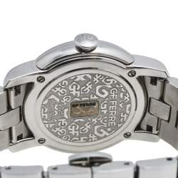 Pre Owned GF Ferre Silver Stainless Steel Diamond 9025L Women's Wristwatch 34 mm