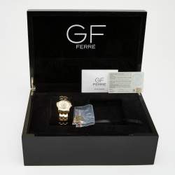 Pre Owned Gianfranco Ferre Silver Gold Tone Stainless Steel 9085L Women's Wristwatch 32 mm