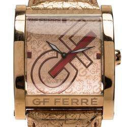 Pre Owned Gianfranco Ferre Pink Gold-Plated Stainless Steel 9046M Women's Wristwatch 36MM