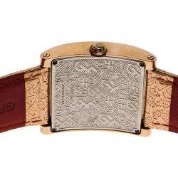 Pre Owned Gianfranco Ferre Pink Gold-Plated Stainless Steel 9046M Women's Wristwatch 36MM