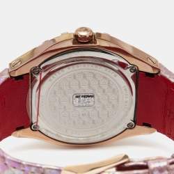 GF Ferre Mother of Pearl Gold Plated Stainless Steel Leather 9062J Women's Wristwatch 43 mm