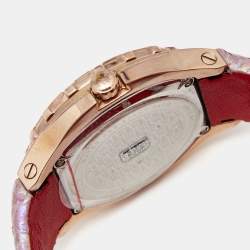 GF Ferre Mother of Pearl Gold Plated Stainless Steel Leather 9062J Women's Wristwatch 43 mm