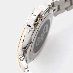 Pre Owned Gianfranco Ferre Mother of Pearl Two Tone Stainless Steel Diamond Collection Women's Wristwatch 35 mm