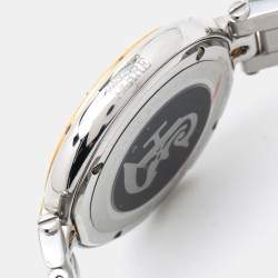 Pre Owned Gianfranco Ferre Mother of Pearl Two Tone Stainless Steel Diamond Collection Women's Wristwatch 35 mm