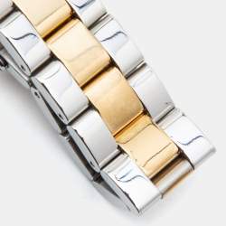 Pre Owned Gianfranco Ferre Mother of Pearl Two Tone Stainless Steel Diamond Collection Women's Wristwatch 35 mm