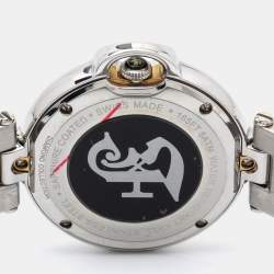 Pre Owned Gianfranco Ferre Mother of Pearl Two Tone Stainless Steel Diamond Collection Women's Wristwatch 35 mm