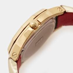GF Ferre Champagne Gold Plated Stainless Steel Leather 9074J Women's Wristwatch 44 mm