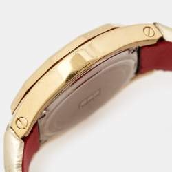 GF Ferre Champagne Gold Plated Stainless Steel Leather 9074J Women's Wristwatch 44 mm