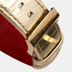 GF Ferre Champagne Gold Plated Stainless Steel Leather 9074J Women's Wristwatch 44 mm