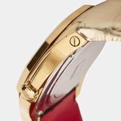 GF Ferre Champagne Gold Plated Stainless Steel Leather 9074J Women's Wristwatch 44 mm