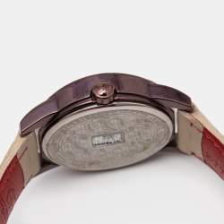 GF Ferre Multicolor PVD Coated Stainless Steel Leather 9085L Women's Wristwatch 32 mm 