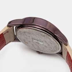 GF Ferre Multicolor PVD Coated Stainless Steel Leather 9085L Women's Wristwatch 32 mm 