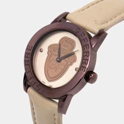 GF Ferre Multicolor PVD Coated Stainless Steel Leather 9085L Women's Wristwatch 32 mm 