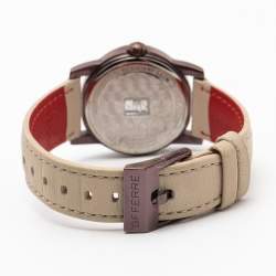 GF Ferre Multicolor PVD Coated Stainless Steel Leather 9085L Women's Wristwatch 32 mm 