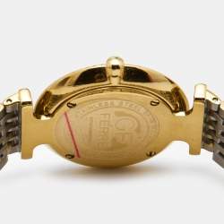 Pre Owned GF Ferre Mother Of Pearl Crystal Embellished Two-Tone Stainless Steel GPGP7440.1.2 Women's Wristwatch 31.50 mm