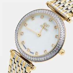 Pre Owned GF Ferre Mother Of Pearl Crystal Embellished Two-Tone Stainless Steel GPGP7440.1.2 Women's Wristwatch 31.50 mm