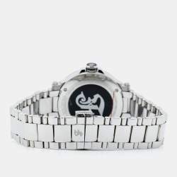 Pre Owned Gianfranco Ferre Black Mother of Pearl Stainless Steel Diamond Collection GF-L-13045 Women's Wristwatch 38 mm