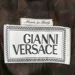 Gianni Versace Multicolor Floral and Stripe Print Silk Blazer M