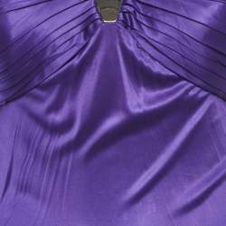 Gianni Versace Purple Jersey Pleated Midi Dress M