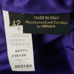 Gianni Versace Purple Jersey Pleated Midi Dress M