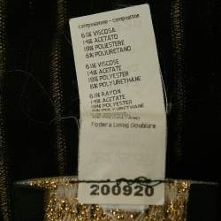 Gianni Versace Couture Black Pattered Knit Leather Trim Short Dress M 