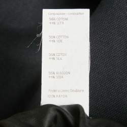 Pre Owned Gianni Versace Black Embroidered Trim Silk Blend Pencil Skirt L