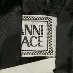 Pre Owned Gianni Versace Vintage Black Leather Lace Up Corset Top M