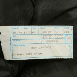 Pre Owned Gianni Versace Vintage Black Leather Lace Up Corset Top M