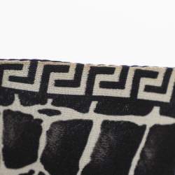 Pre Owned Gianni Versace Monochrome/Purple Animal Print Satin Medusa Sleeveless Mini Dress L