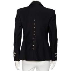Pre Owned Gianni Versace Black Wool Double Breasted Blazer S