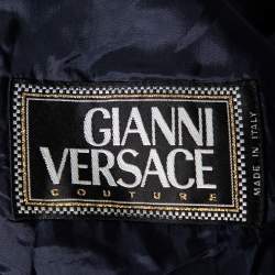 Pre Owned Gianni Versace Black Wool Double Breasted Blazer S