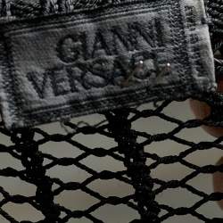 Pre Owned Gianni Versace Black Knit Long Sleeve Top L