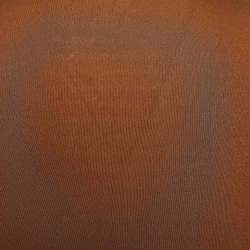 مملوكة مسبقًا Gianni Versace Brown Knit Leather Collar Detail Top L