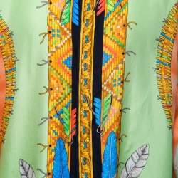 Pre Owned Gianni Versace Vintage Multicolor Printed Silk Button Front Shirt L