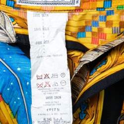 Pre Owned Gianni Versace Vintage Multicolor Printed Silk Button Front Shirt L