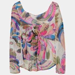 Gianni Versace  Multicolor Printed Silk Top L
